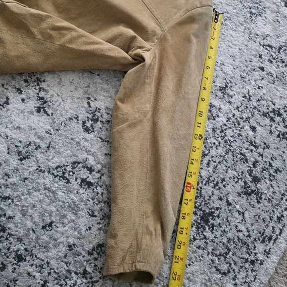 Vintage Suede Leather Jacket Jaclyn Smith Womens 0X Tan Western Chic Rodeo - Picture 5 of 8